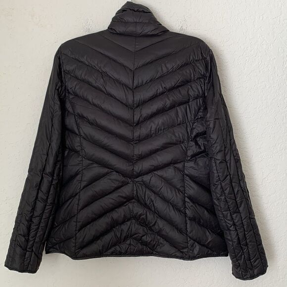 Ellen Tracy Puffed Zip Full Mock Neck Pockets Black Women’s Jacket Size L - Picture 2 of 9